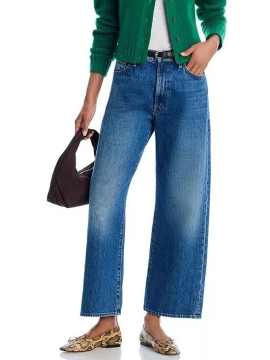 MOTHER Denim - New! Mother The Dodger High Rise Ankle Wide Leg Jeans in Green Thumb